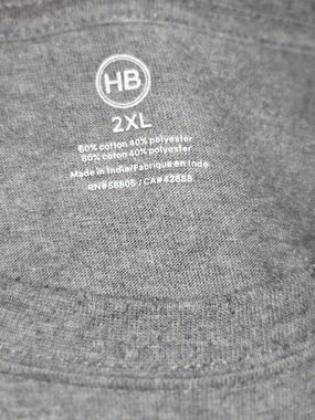 HB Men’s 2XL Heather Gray Crew Neck Shirt